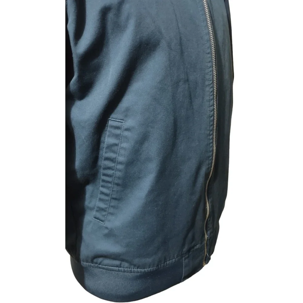Line Of Trade Bomber Jacket Medium  Men's Lightweight Pockets Blue Full Zip Coat